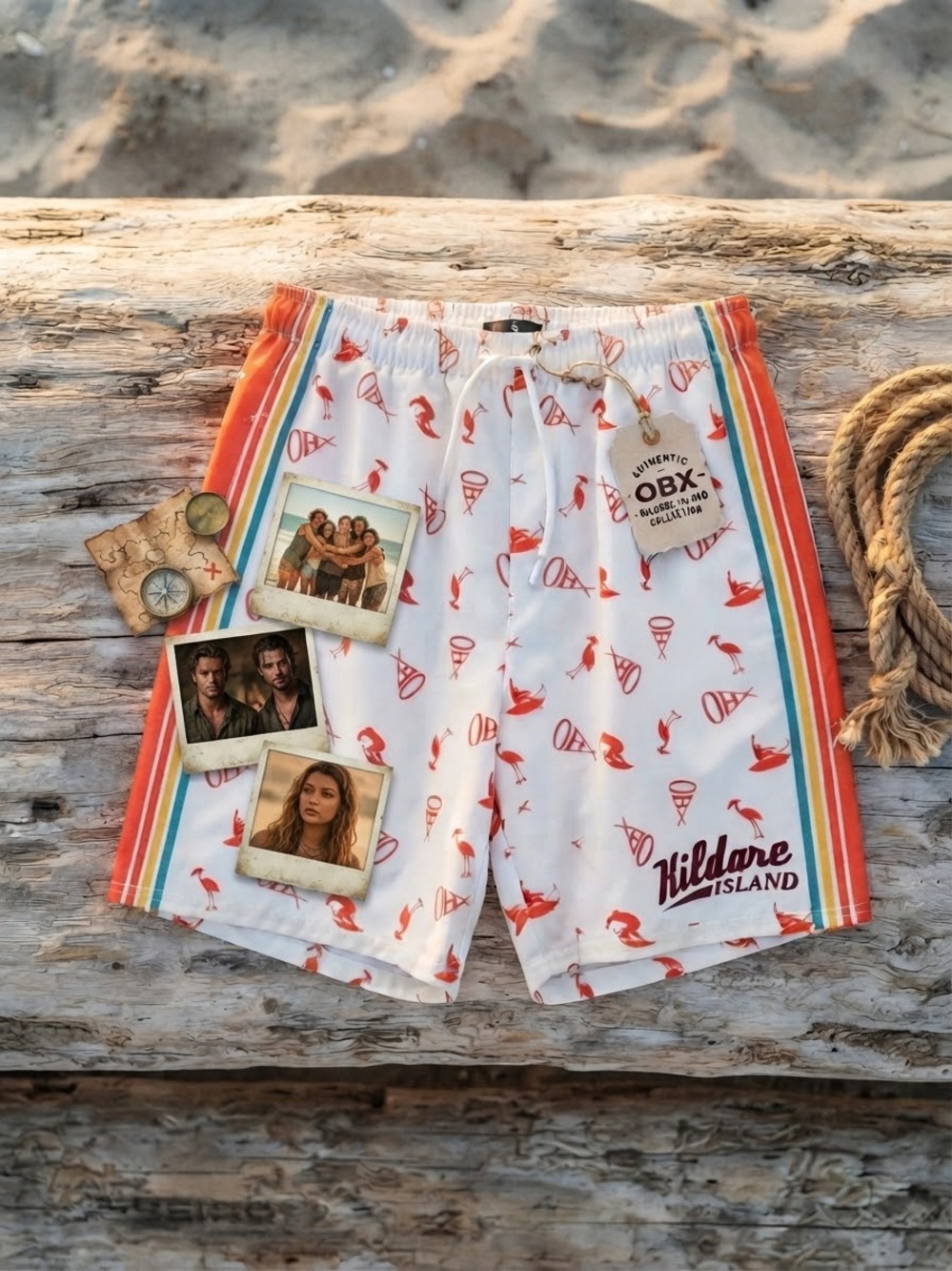 Netflix OBX Official Kildare board shorts swim John B Rafe Cameron Pogues